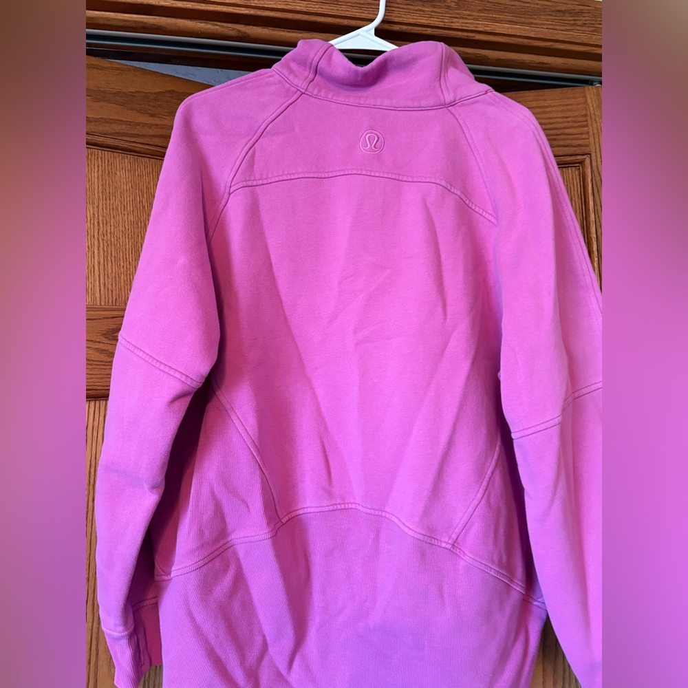 Lululemon Women’s Size XL/XXL Scuba Oversized Funnel-Neck Half Zip Pink Peony - Picture 6 of 8